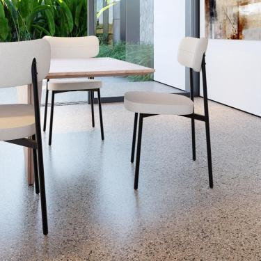 Imagem de Conjunto 4 Cadeiras de Jantar Tecido Sintético Alloa Est.Preta