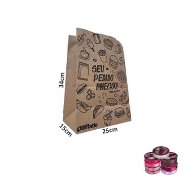 Imagem de Kit Saco SOS 7.5kg Impressos Para Lanches Com 50 Unidades E Fita Cetim 22mm