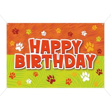 Imagem de Painel de Aniversário Raposa, 100x150cm Banner de Aniversário Raposa com Tema Desenho Animado Decoração Parede para Meninos e Meninas Artigos Festas