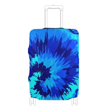Imagem de Joisal Capa de mala de viagem personalizada Tie Dye Blue Baggage Painting Flight Travel Suitcase Case, P, serve para capa de 45 a 50 cm, Tie Dye azul, S 18-20 in, Capa de mala