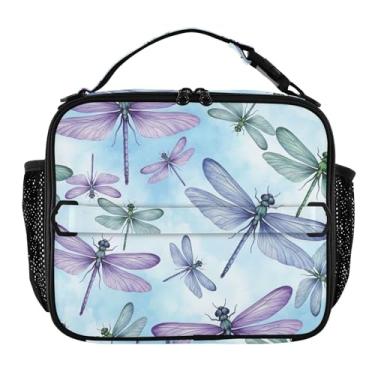 Imagem de Lancheira de borboleta pastel em aquarela para mulheres, meninas, lancheira com alça de ombro, masculina, infantil, lancheira para trabalho, adultos, estampa animal, bolsa térmica