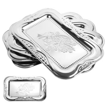 Imagem de 4pçs Conjunto de Travessas Prateadas, 35x22cm Travessas Decorativas Aço Inoxidable Polido Espelho Pratos Festas com Apresentação Elegante Comida para Charcutaria Sobremesas Lanches Fruta