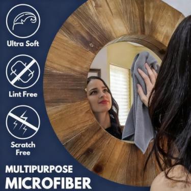 Imagem de Pacote com 8 panos de limpeza de microfibra, toalhas sem fiapos de 31,8 x 31,8 cm para várias superfícies