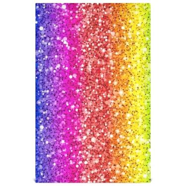 Imagem de Conjunto de toalhas de prato com estampa animal de cores brilhantes arco-íris decoração de cozinha toalha de chá bonito pano de limpeza absorvente de banheiro 45 x 71 cm, pacote com 6