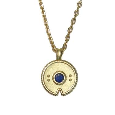 Imagem de WHITESTONE JEWELRY CO. Colar com pingente Nura - Cetim banhado a ouro 18K - Várias pedras preciosas, Sem Pedra Preciosa