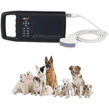 Imagem de AEWFRRV Scanner de ultrassom veterinário de gravidez veterinário, scanner de ultrassom portátil, varredura manual à máquina