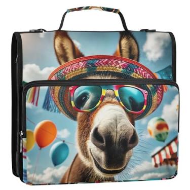 Imagem de Fichários engraçados de 3,8 cm com zíper e alça de ombro para armazenamento escolar, pasta de portfólio com alça