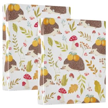 Imagem de Fichários personalizados com 3 anéis de 3 anéis, laranjas, ouriços fofos, armazenam 200 folhas, pastas, anel redondo, 31,5 x 27 x 6 cm, 1 pacote