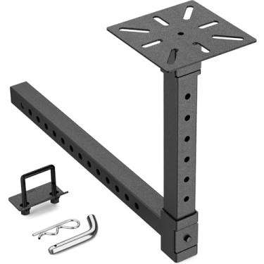 Imagem de YZONA Suporte de placa de torno de engate resistente, suporte de receptor de reboque de aço ajustável, ajuste universal de 5 cm, ideal para reparos de veículos, metais, soldagem, caixa de ferramentas