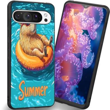 Imagem de RUUHLJLET Projetada para Google Pixel 10 Pro XL de 6,8 polegadas, capa fosca macia oferece proteção total (capivara de verão)