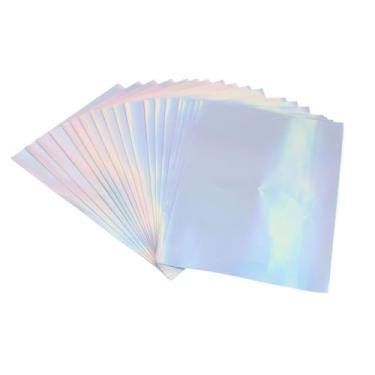 Imagem de GLOGLOW 20 Folhas de Papel Adesivo Holográfico para Impressão A4, Papel Adesivo Resistente a Arranhões de Secagem Rápida Com Superfície Especialmente Projetada para Impressora Jato de