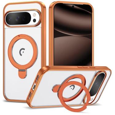 Imagem de VIJISEA Capa compatível com Google Pixel 9 Pro XL/Pixel 10 Pro XL com suporte de anel magnético, [compatível com Mag-Safe], capa protetora à prova de choque de 6,8 polegadas para mulheres e homens