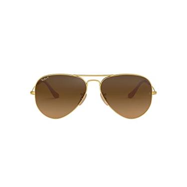 Imagem de Óculos de Sol Ray-Ban Polarizado Aviator Large Metal 0RB3025 112/M2 Tam 58 / Ouro - Lentes Marrom Gradiente