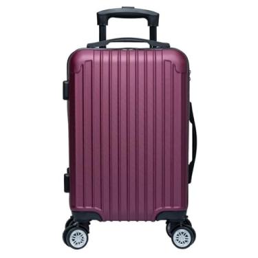 Imagem de Mala de Viagem Bordo ABS 10kg com Rodas Duplas 360° Cadeado Embutido Rodas Removíveis(Vinho,20 inch)