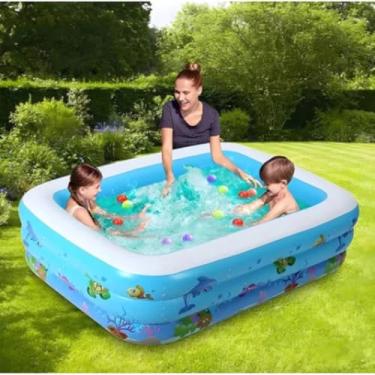 Imagem de Piscina Inflável Infantil com Personagens, 130x90x50cm, Banheira