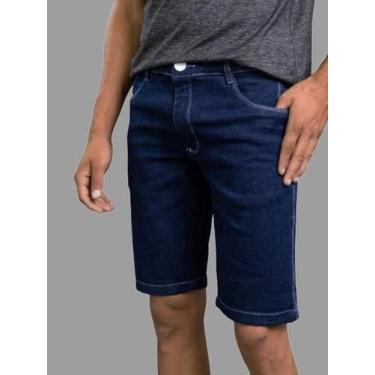 Imagem de Bermuda Jeans Masculina Slim, Azul Escuro - Zillati Jeans, 42, Azul es