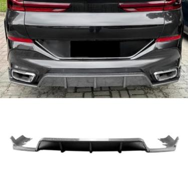 Imagem de Spoiler de para-choque traseiro de carro difusor labial modificação peça compatível com X6 G06 2019+MP estilo para-choque protetor capa acessórios para carro (aparência de carbono)