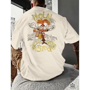 Imagem de Camiseta Oversized Streetwear Camisa 100% Algodão Estampada Urso Anjo 