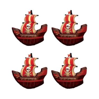 Imagem de Conjunto De Balões De Alumínio De Navio Pirata Para Decorações De Chá 