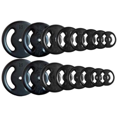 Imagem de Combo com 16 Anilhas de Ferro Fundido - 140 Kg - 2M