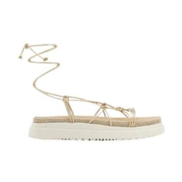 Imagem de Sandália FlatForm com Amarração Feminia Vizzano 6526201D Dourado-Feminino