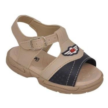 Imagem de Sandália Ortopédica Infantil Menino Fivela Marfim e Marinho-Masculino