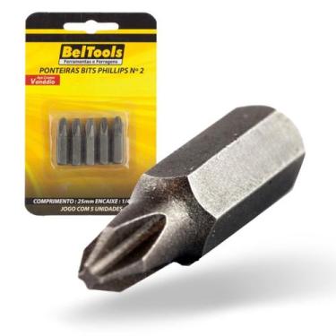 Imagem de Kit 5 Ponta Bit Phillips CV 25mm x 1/4 x N2 Beltools