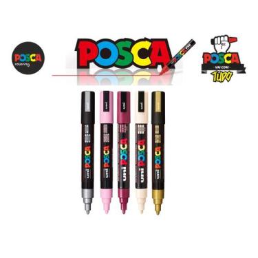 Imagem de Kit Caneta Posca Pc-5m C/5 Unidades - Uniball