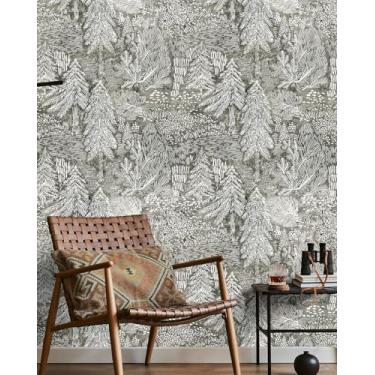 Imagem de Cohoo Home Papel de contato cinza para armários e gavetas papel de parede de árvore descasque e cole papel de parede árvore de contato banheiro quarto impermeável 5 m