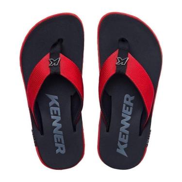 Imagem de CHINELO SANDALIA KENNER KIVAH TKS ORIGINAL PRETO E  VERMELHO-Masculino