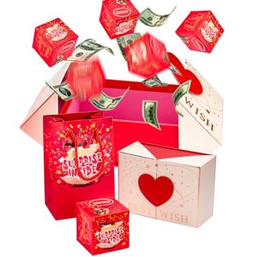 Imagem de Voeveca Caixa de presente surpresa para dinheiro, caixas de presente dobráveis, caixa de presente surpresa de melhor desejo explosão de coração para aniversário, dia dos namorados, dia das mães