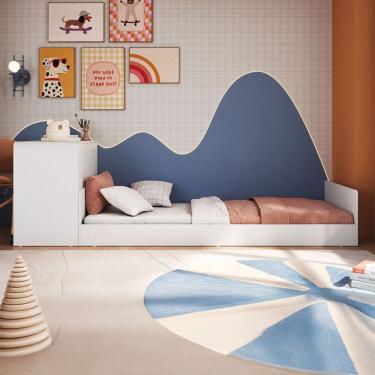 Imagem de Cama Solterio Infanto Juvenil com Escrivaninha de Estudo Branco - Completa Móveis