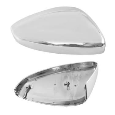 Imagem de Asa Lateral Do Carro Espelho Retrovisor Capa Preto/Cromado Caso Habitação Compatível Com Peugeot/Citroen 208/C3 2008-2020(1pair Chrome)