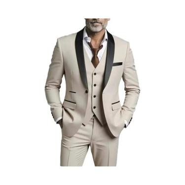 Imagem de Conjunto De Terno Slim Fit Preto Para Homens, Elegante Para Casamentos