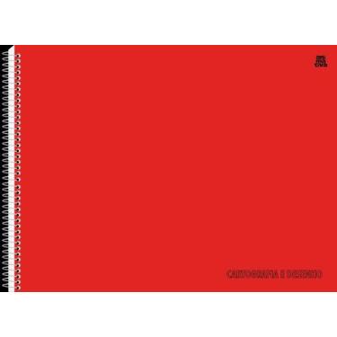 Imagem de Caderno De Cartografia E Desenho 96 Folhas Capa Dura Lisa Vermelho Esc