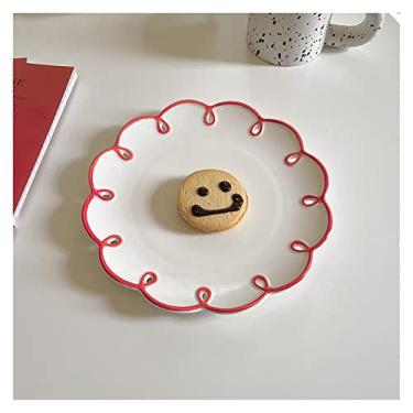 Imagem de Cesta de frutas para cozinha pratos de café da manhã pão salada frutas lanche pratos de sobremesa bandeja utensílios de cozinha tigela de frutas / tigelas de frutas (cor: 20 cm - prato) (8 polegadas