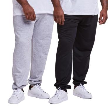 Imagem de Kit 2 Calças Moletom Punho Masculino Plus Size-Masculino
