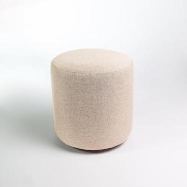 Imagem de Puff Decorativo Redondo em Tecido Linho – Design Orgânico Minimalista para Sala, Quarto e Recepção – Suporta até 120kg(Cru)