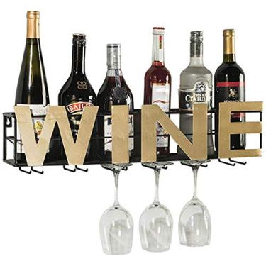 Imagem de Garrafas de vinho Garrafas de vidro altas Suporte de parede pode ser colocado Seis garrafas de armazenamento de vinho adega bar ou restaurante cozinha bancada rack de vinho