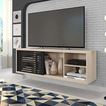 Imagem de Rack Suspenso para Tv até 55 Polegadas 136cm em Bp Porta Ripada Multiverso Espresso Móveis