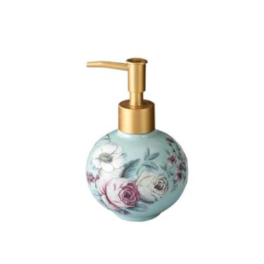 Imagem de Dispensador de sabão cerâmico esférico para casa de banho, hotel, banheiro, chuveiro, gel, loção, garrafa, bomba líquida (verde)