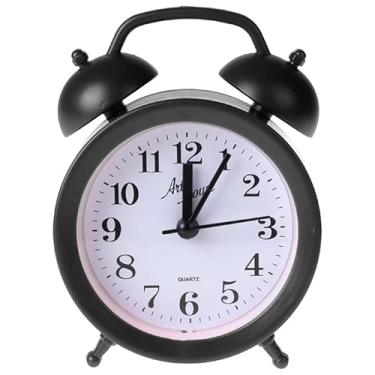 Imagem de Relógio de Mesa Despertador Modelo Retrô Analógico Preto