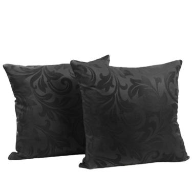 Imagem de Capa Almofada Sala Quarto Cozinha 40x40 Jacquard Zíper 02 Un Cor:preto