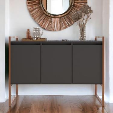 Imagem de Buffet Sala De Estar 3 Portas Berlim - Preto Cobre Preto Cobre