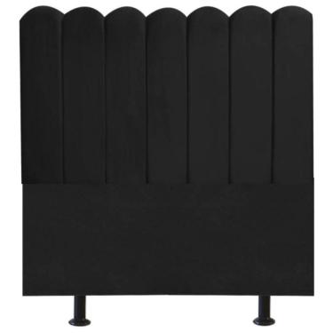 Imagem de Cabeceira Nuvem Cama Box Queen 160 Cm Alanis Suede Preto