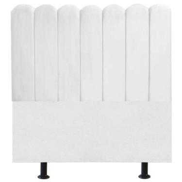 Imagem de Cabeceira Nuvem Cama Box Casal 140 Cm Alanis Suede Branco