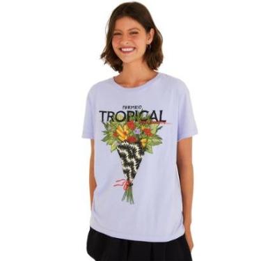 Imagem de Tshirt Fit Farm Rio Bouquet Tropical Lilás Wind-Feminino
