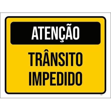 Imagem de Kit 10 Placa Acm Atenção Trânsito Impedido 18X23 - Sinalizo