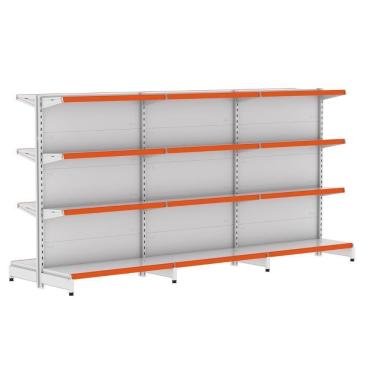 Imagem de Kit 3 Módulos De Gôndolas Centro 1,37 Fit40 Amapá Expositor Branco