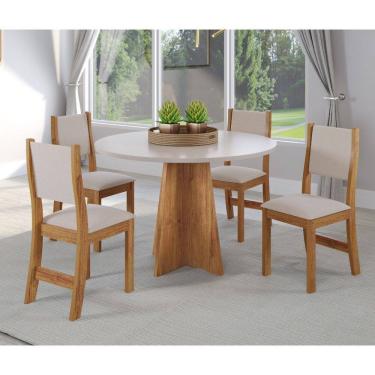 Imagem de Conjunto Sala de Jantar Mesa Slin com 4 Cadeiras Sol Viero